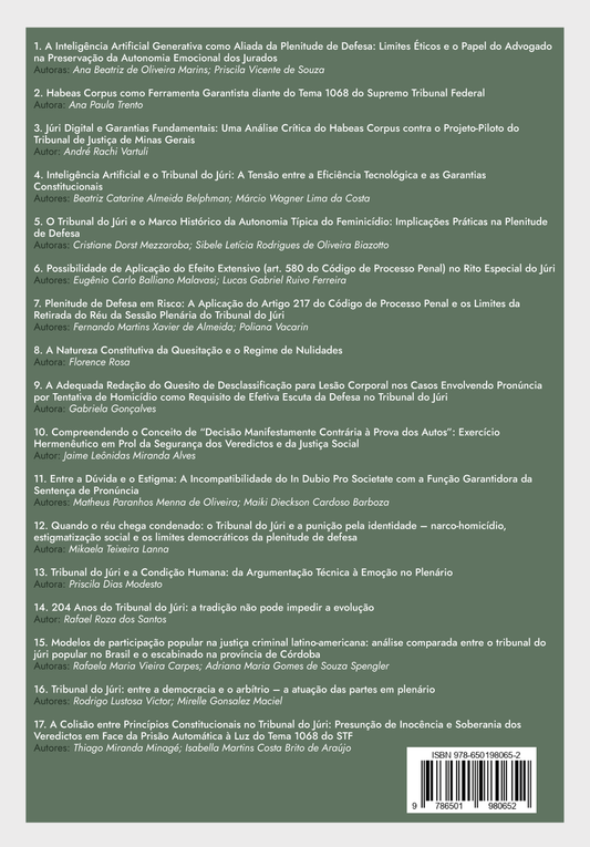 Tribunal do Júri – 204 anos - Garantias Constitucionais, Processo Penal e Desafios Contemporâneos